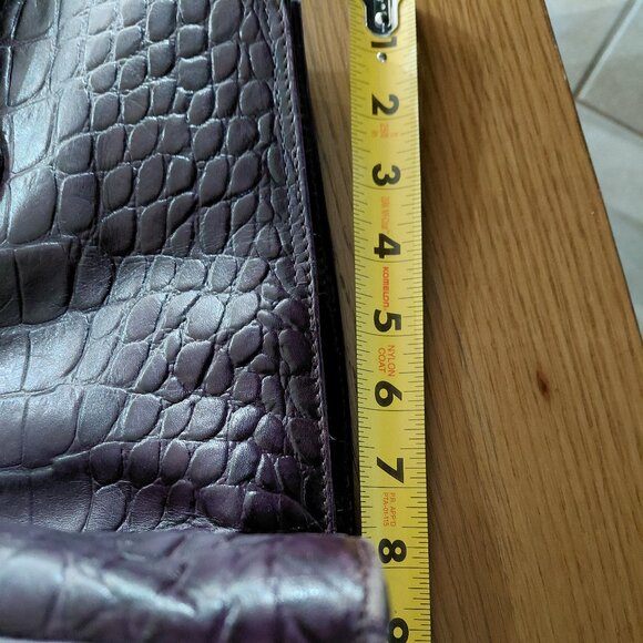 Michael Rome Designs Purple Genuine Leather Shoulder Bag Purse - Picture 4 of 6